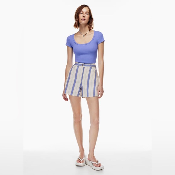 Aritzia Wilfred Free Mercury Short | High-waisted Denim-like Shorts - Picture 1 of 6